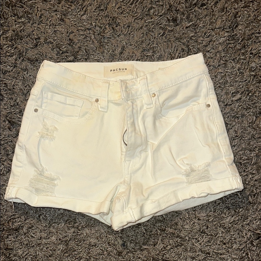 PacSun Women's White Denim Shorts